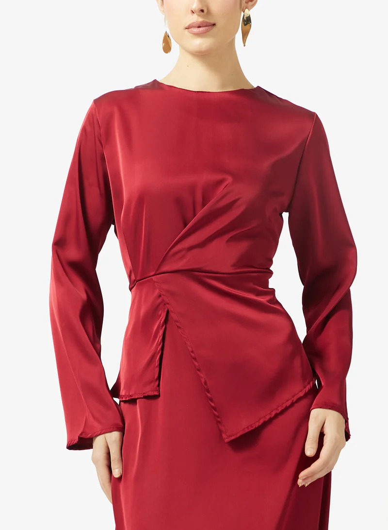 Khizana  Split Hem Top & Skirt Set for Women | Best Price UAE